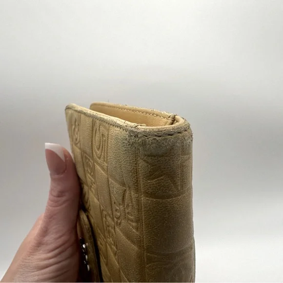 Chanel Long Wallet with Coin Pocket Precious Symbols Camel Leather Authentic y2k - Picture 4 of 16